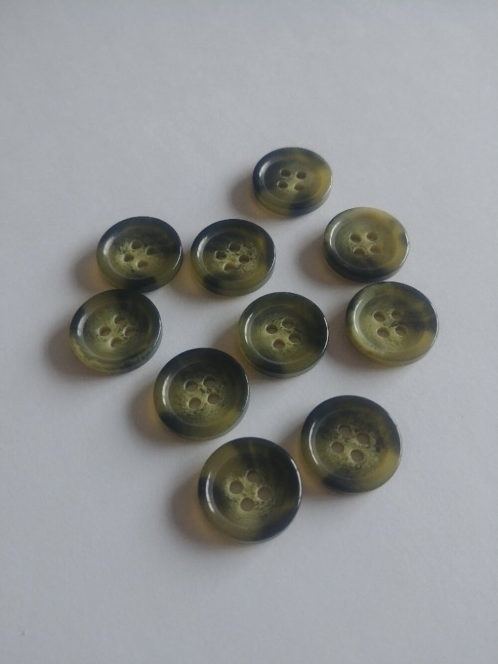 4/$20 Matching set of 10 ten button dark green